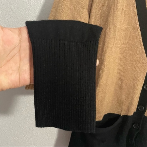 Halogen Merino Wool Color Block Button Front Cardigan​​​​ - Picture 3 of 6